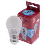 Лампочка светодиодная ЭРА RED LINE LED P45-8W-840-E27 R E27 / Е27 8Вт шар нейтральный белый свет