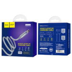 Кабель USB - Apple 8 pin HOCO U40A Magnetic Adsorption, 1.0м, круглый, 2.1A, ткань, магнит, цвет: серый