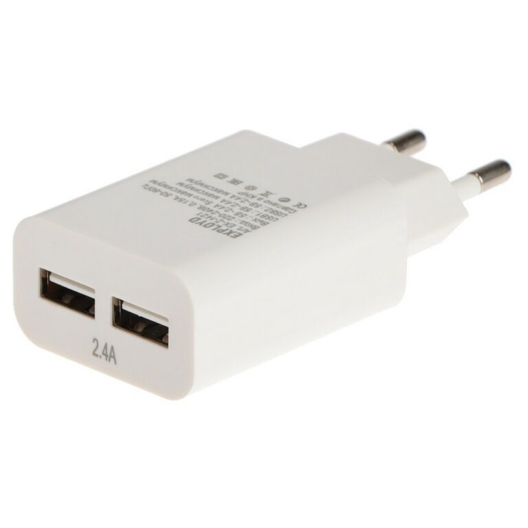 Сетевое ЗУ/Exployd/2.4A/2хUSB/белый/Easy/EX-Z-1421