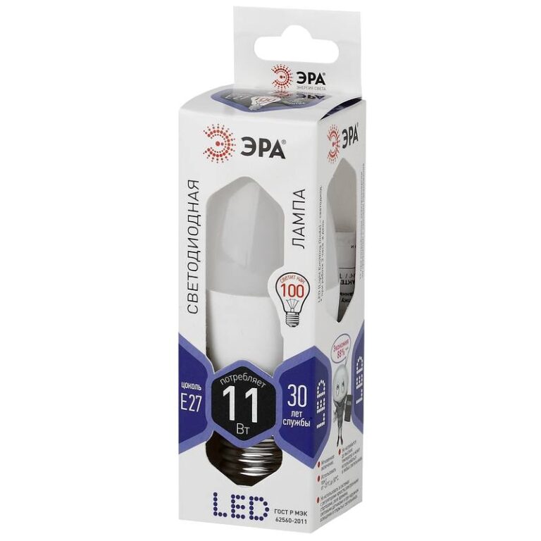 Лампочка светодиодная ЭРА STD LED B35-11W-860-E27 E27 / Е27 11Вт свеча холодный дневной свет