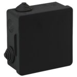Распаячная коробка ЭРА KOR-100-100-50-8g-B открытой установки черная 100х100х50мм с гермовводами 8 вх. IP54