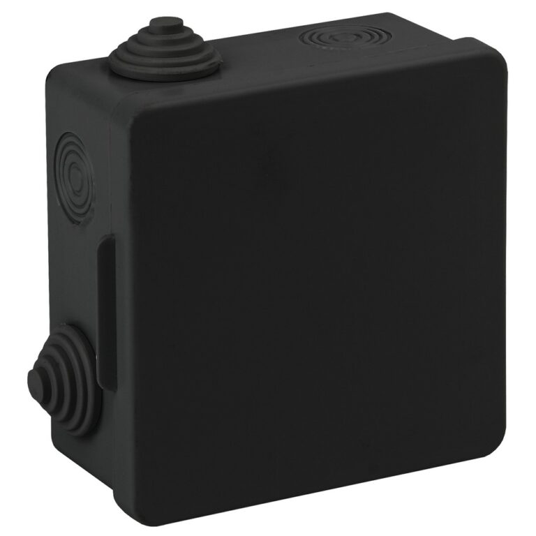 Распаячная коробка ЭРА KOR-100-100-50-8g-B открытой установки черная 100х100х50мм с гермовводами 8 вх. IP54