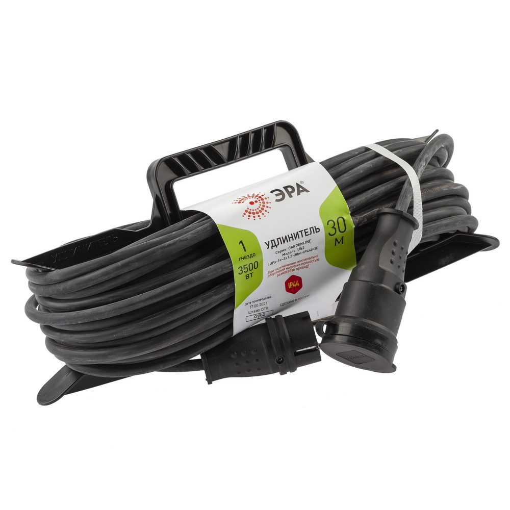 Удлинитель силовой ЭРА UFx-1e-3x1,5-30m-IP44(KG) на рамке с заземлением 1 розетка 30 м КГ 3х1,5мм2 Удлинитель силовой ЭРА UFx-1e-3x1,5-30m-IP44(KG) на рамке с заземлением 1 розетка 30 м КГ 3х1,5мм2
