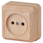 2-201-11 Розетка без заземления 2P, Intro Quadro, 16А-250В, IP20, ОУ, сосна