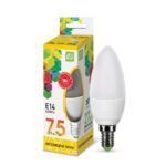 Лампа светодиодная LED-СВЕЧА-standard 7.5Вт 230В Е14 3000К 675Лм ASD