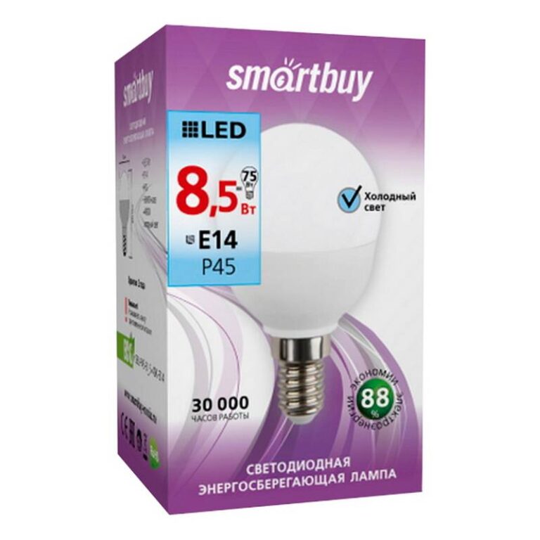 Светодиодная (LED) Лампа Smartbuy-P45-8,5W/4000/E14 (SBL-P45-8_5-40K-E14)