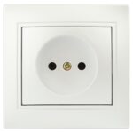 1-201-06 Розетка без заземления 2P, Intro Plano 16А-250В, IP20, СУ, Перламутр (10/200)