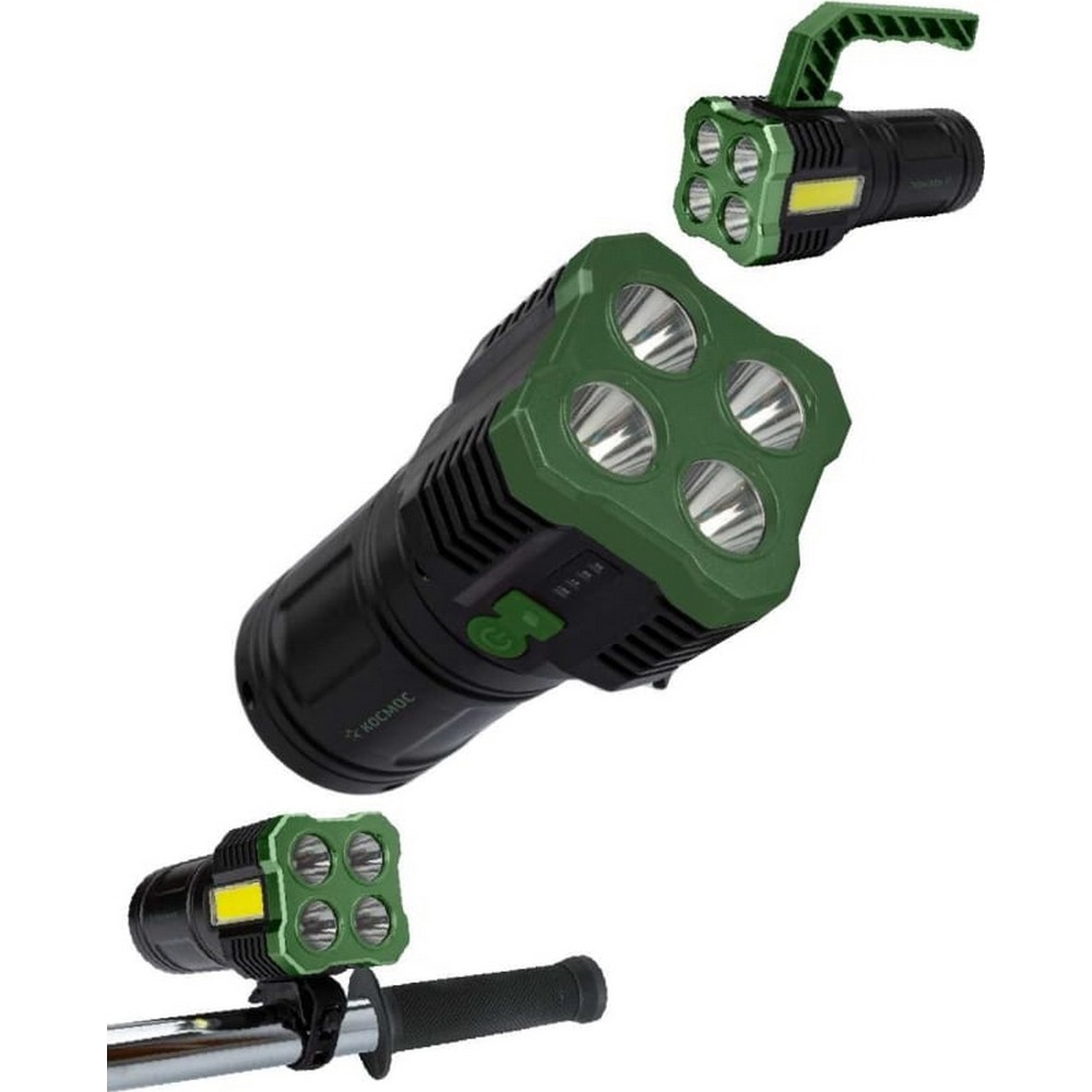 Фонарь прожектор КОСМОС(KOC902Lit)аккум/4Вт+3ВтCOB/Li-ion18650 1200mAh/индикатор/USBшн/креп для вело Фонарь прожектор КОСМОС(KOC902Lit)аккум/4Вт+3ВтCOB/Li-ion18650 1200mAh/индикатор/USBшн/креп для вело