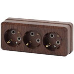 2-206-10 Intro Розетка 3х2P+E, 16А-250В, IP20, ОУ, Quadro, венге (7/140/1680)