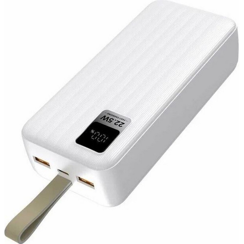 Perfeo Powerbank WATERFALL 30000 mAh/LED дисплей/PD + QC 3.0/Type-C/2 USB/Выход: 5A, max 22.5W/White Perfeo Powerbank WATERFALL 30000 mAh/LED дисплей/PD + QC 3.0/Type-C/2 USB/Выход: 5A, max 22.5W/White