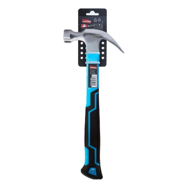 Молоток с гвоздодером столярный с плексигласс. рукояткой, 450 г, Smartbuy tools