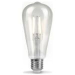Лампа светодиодная LED-ST64-deco 15Вт 230В Е27 4000К 1720Лм прозрачная IN HOME