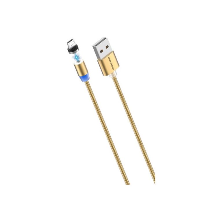 Дата-кабель Smart USB 3.0A для micro USB Magnetic More choice K61Sm нейлон 1м (Gold)