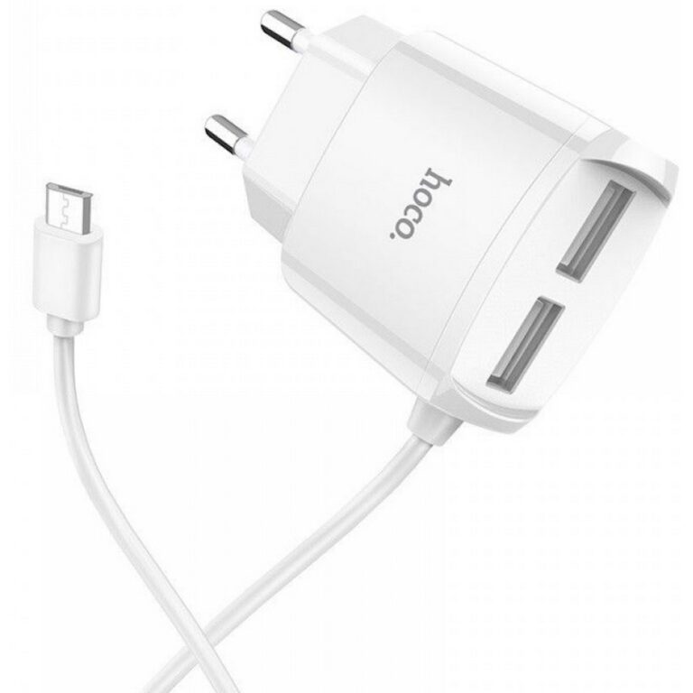 СЗУ НОСО C59A  2USB micro (m) 2.1A белый (1/22/132)