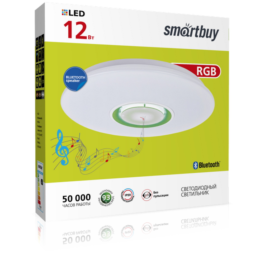 Светодиодный потолочный светильник (LED) Smartbuy12W Bluetooth 4K (SBL-Btooth-12-W-4K) Светодиодный потолочный светильник (LED) Smartbuy12W Bluetooth 4K (SBL-Btooth-12-W-4K)