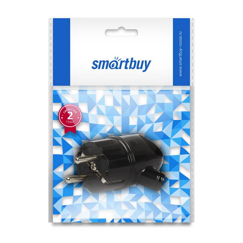 Вилка Smartbuy, с кольцом с заземлением черная 16А 250В (SBE-16-P03-b) Вилка Smartbuy, с кольцом с заземлением черная 16А 250В (SBE-16-P03-b)