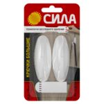 Крючки СИЛА SCH-H15M-W2 с технологией бесследного удаления большие 2 шт. белые до 1,5 кг