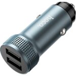 АЗУ 2USB 2.4A для Lightning 8-pin Hoco Z49 (Metal grey)