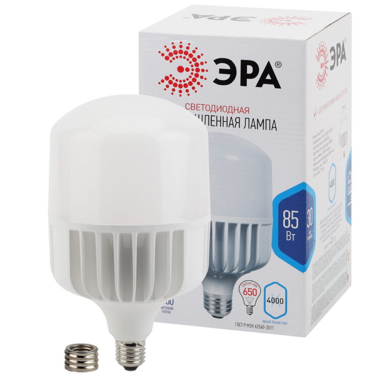 Лампа светодиодная ЭРА STD LED POWER T140-85W-4000-E27/E40 Е27 / Е40 85 Вт колокол нейтральный белый свет