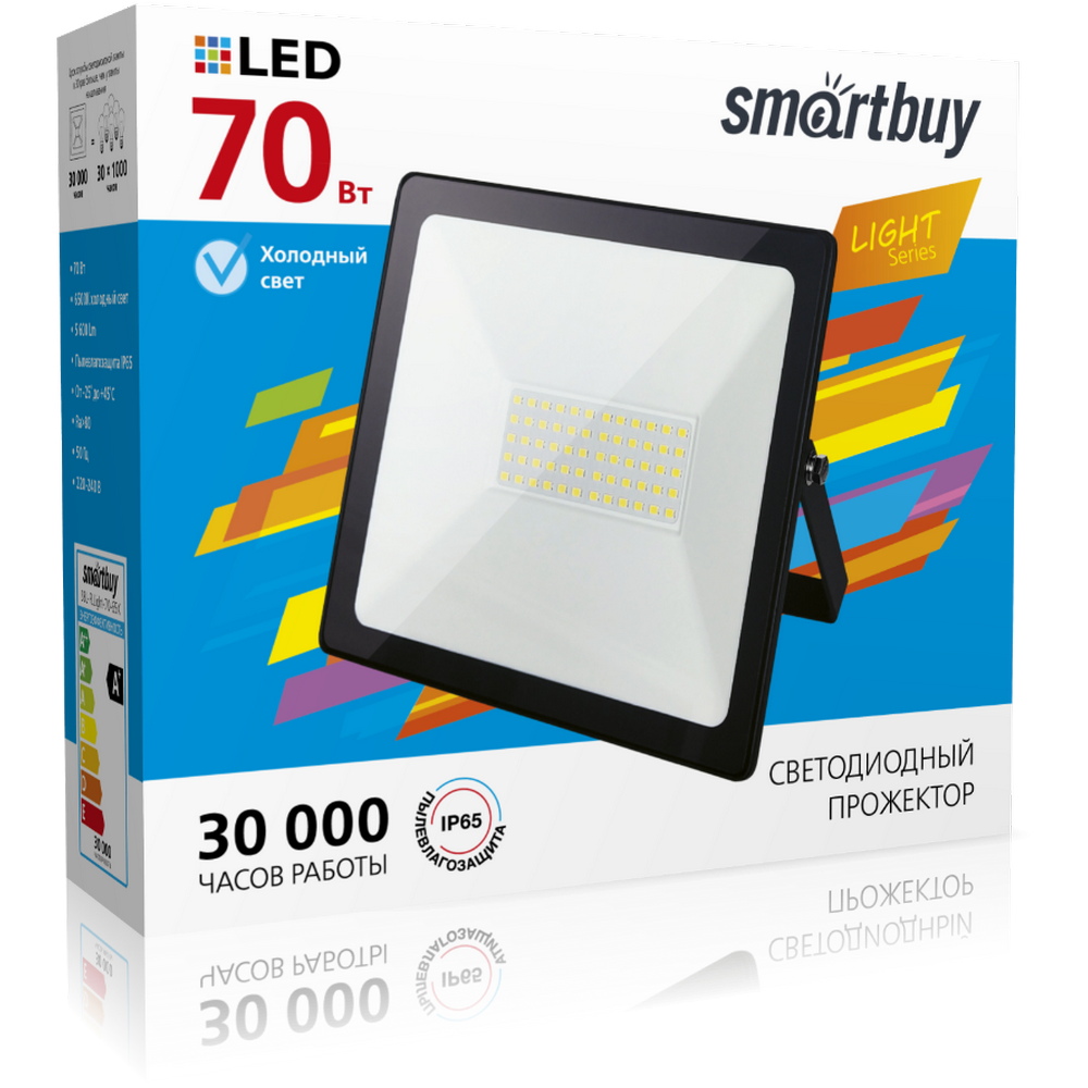 Светодиодный (LED) прожектор FL SMD LIGHT Smartbuy-70W/6500K/IP65 (SBL-FLLight-70-65K)/20 Светодиодный (LED) прожектор FL SMD LIGHT Smartbuy-70W/6500K/IP65 (SBL-FLLight-70-65K)/20