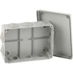 Распаячная коробка ЭРА KORv-190-140-70-10g открытой установки серая 190х140х70мм на винтах 10 гермовводов IP55