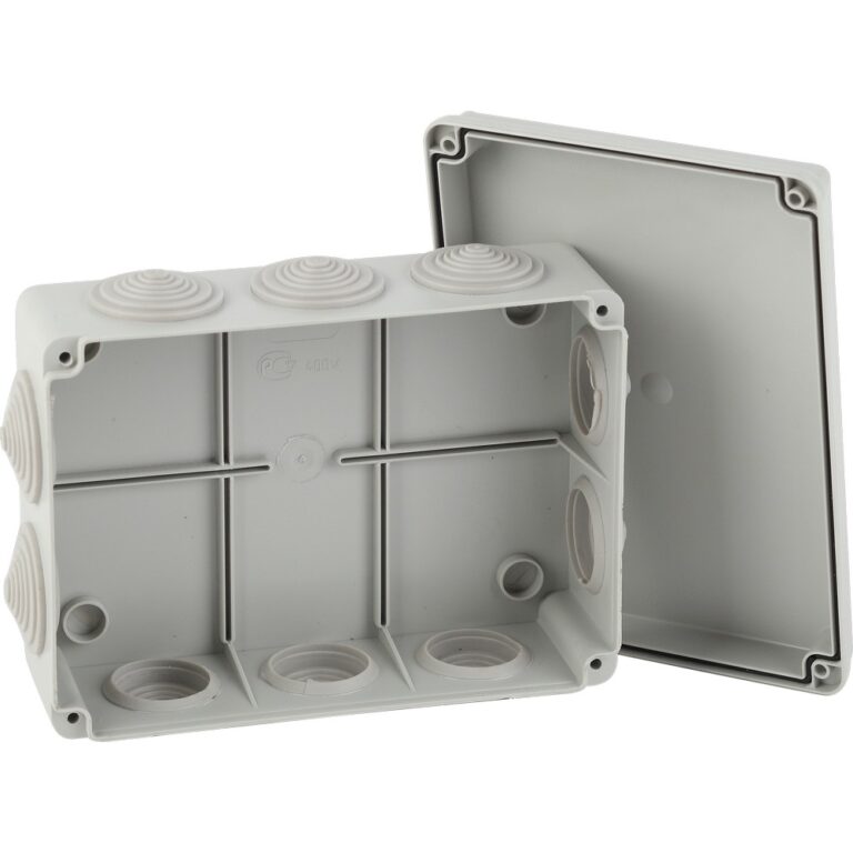 Распаячная коробка ЭРА KORv-190-140-70-10g открытой установки серая 190х140х70мм на винтах 10 гермовводов IP55