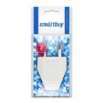 Вилка Smartbuy, плоская белая 2,5А 250В (SBE-2.5-P06-w)