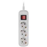 Удлинитель электрический ЭРА UDL-10-315-ES Greenline 3 розетки с заземлением с выключателем 1,5м ПВС 3x0.75мм2