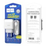 Сетевое З/У HOCO C73A 2USB 2.1A с кабелем microUSB белый (1/30/180)