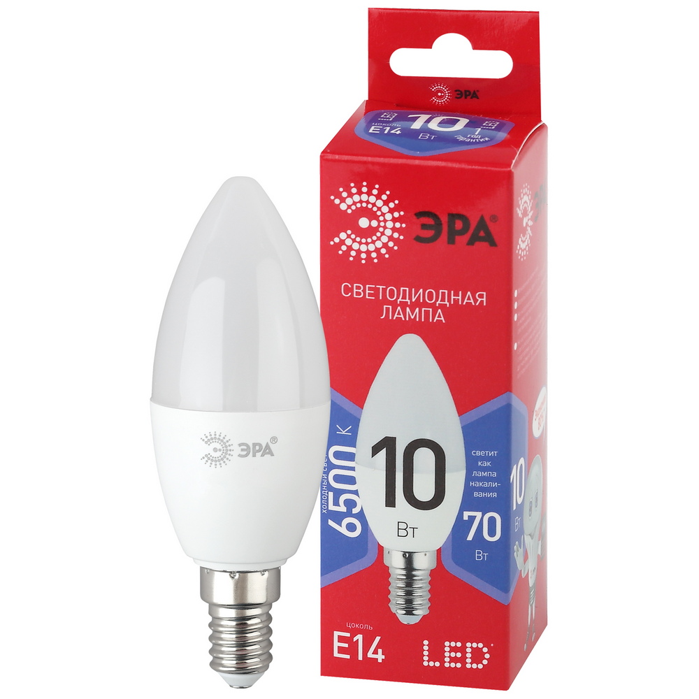 Лампочка светодиодная ЭРА RED LINE LED B35-10W-865-E14 R Е14 / E14 10 Вт свеча холодный дневной свет Лампочка светодиодная ЭРА RED LINE LED B35-10W-865-E14 R Е14 / E14 10 Вт свеча холодный дневной свет