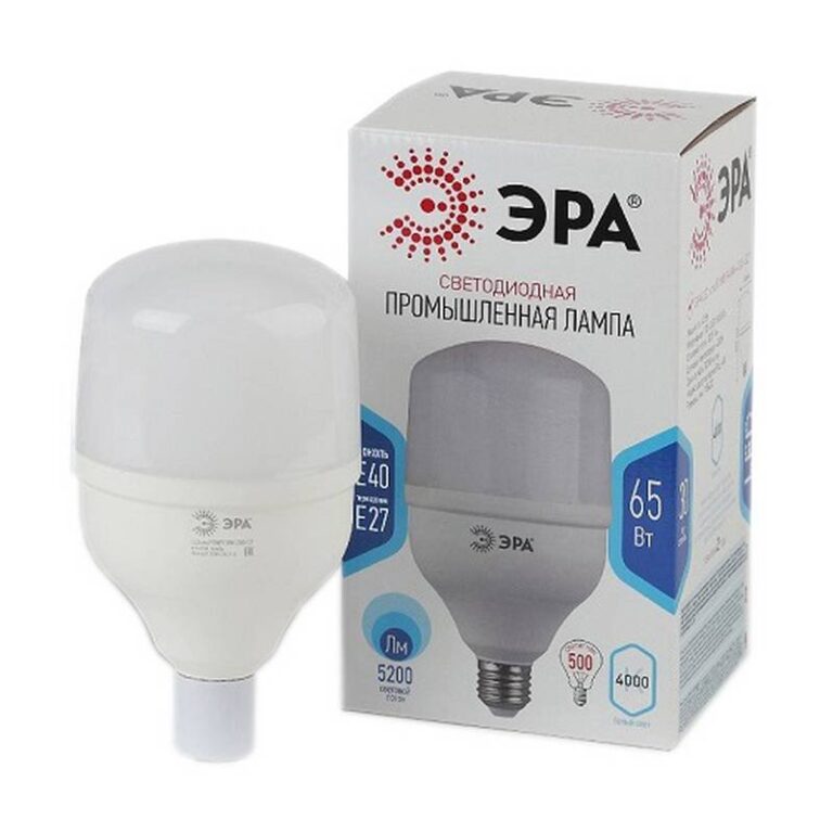 Лампа светодиодная ЭРА STD LED POWER T160-65W-4000-E27/E40 Е27 / Е40 65 Вт колокол нейтральный белый свет