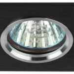 KL57 SL/BK Светильник ЭРА литой  "алюминевый " MR16,12V/220V, 50W  серебро/черный (100/2100)
