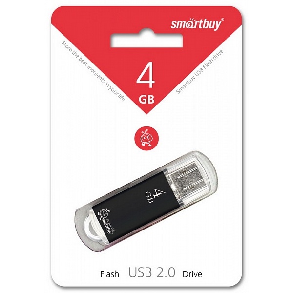 Флэш-диск Smartbuy 04 Gb V-Cut Black