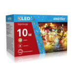 LED Гирлянда Smartbuy с контроллером, RGB, 10м, 160 диодов, IP44, зеленый провод (SB-RGBIP44-10mGR)