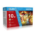 LED Гирлянда Smartbuy с контроллером, RGB, 10м, 160 диодов, IP44, прозрачный провод (SB-RGBIP44-10m)
