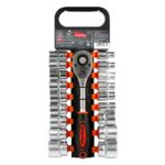 Набор головок с трещоткой 19 предметов, 1/2", 8-32 мм, 24 зуба, CR-V, Smartbuy Tools