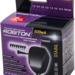 Адаптер/блок питания ROBITON SN500S 500мА стабилизированный, 8 насадок BL1