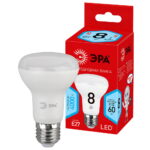 Лампочка светодиодная ЭРА RED LINE LED R63-8W-840-E27 R E27 / Е27 8Вт рефлектор нейтральный белый свет