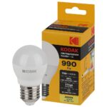 Лампочка светодиодная Kodak LED KODAK P45-11W-830-E27 E27 / Е27 11Вт шар теплый белый свет