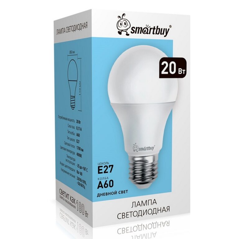 Светодиодная (LED) Лампа Smartbuy-A60-20W/4000/E27 (SBL-A60-20-40K-E27)