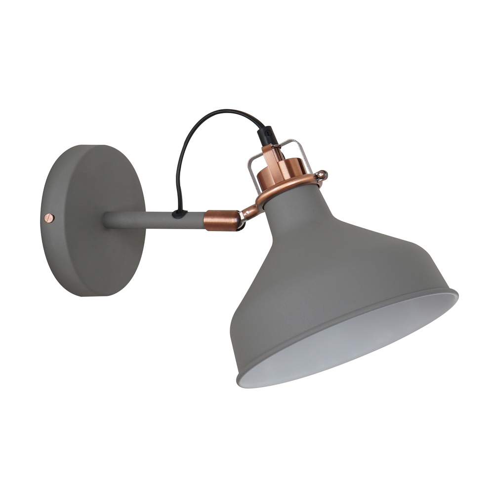 Camelion WML-425 С73 серый + медь (Светильник настенный Amsterdam,1х E27, 40Вт, 230В, металл) Camelion WML-425 С73 серый + медь (Светильник настенный Amsterdam,1х E27, 40Вт, 230В, металл)