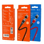 Кабель Borofone BU16 USB (m)-Lightning (m) 1.0м 2.4A ткань черный (1/63/252)