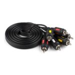 Кабель Atcom AT0711 3xRCA (m)-3xRCA (m) 1.8м силикон черный в пакете (1/10/125)