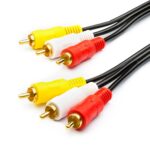 Кабель Atcom AT1004 3xRCA (m)-3xRCA (m) 3.0м силикон черный в пакете (1/10/200)