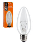 Лампа накаливания 74396  General Electric Брест B35 свеча 40W 230V E27 CL, 40C1/CL/E27 230V