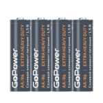 Батарейка GoPower R6 AA Shrink 4 Heavy Duty 1.5V (4/60/1200)