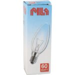 Лампа накаливания PILA B35 60W E14 230V свеча Cl