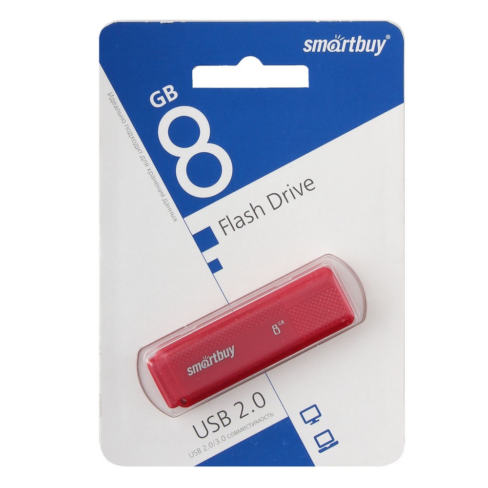 Флеш-накопитель USB 8GB Smart Buy Dock красный Флеш-накопитель USB 8GB Smart Buy Dock красный