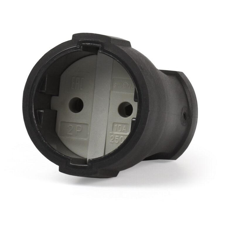 Штепсельное гнездо Smartbuy, без заземления черное ПВХ 10A 250B (SBE-10-S03-b)