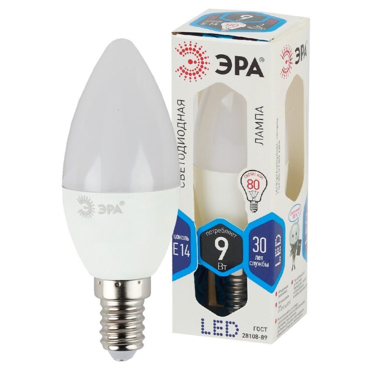 Лампочка светодиодная ЭРА STD LED B35-9W-840-E14 E14 / Е14 9Вт свеча нейтральный белый свeт